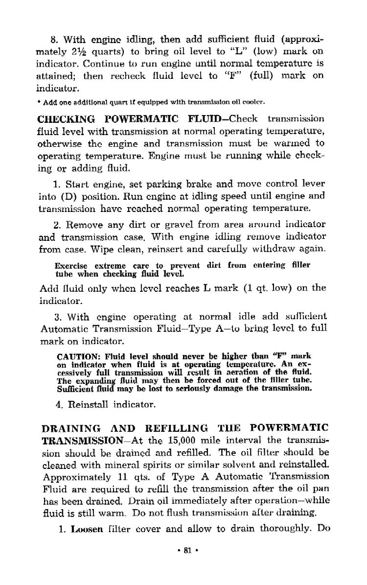1956 Chevrolet Trucks Operators Manual Page 49
